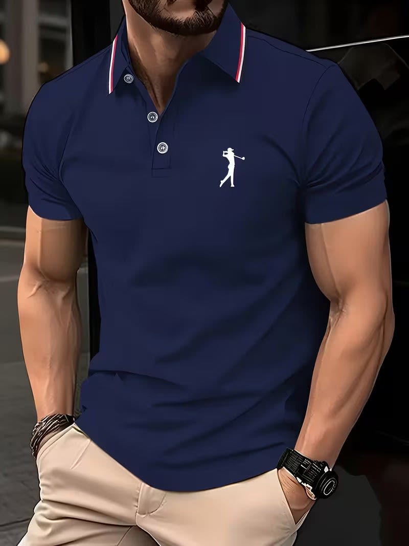 Henry Striped Collar Golf Polo_7