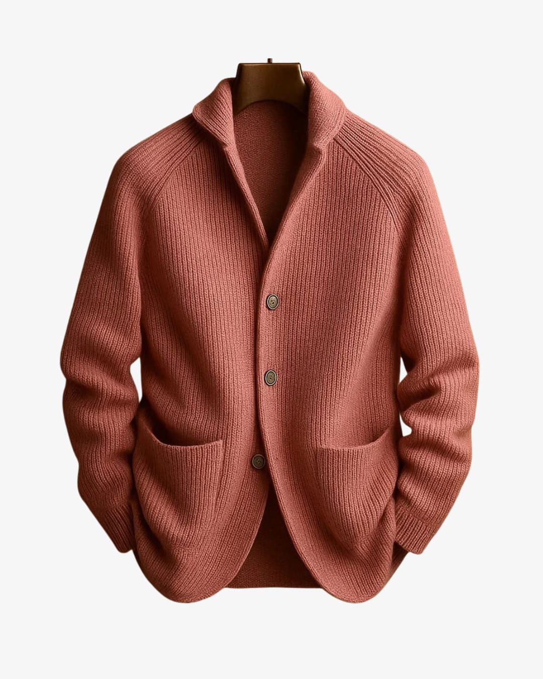 Conrad Ribbed Knit Button Front Cardigan