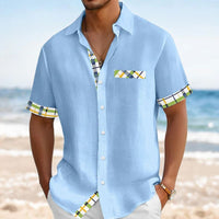 Monroe Plaid Trim Short Sleeve Shirt