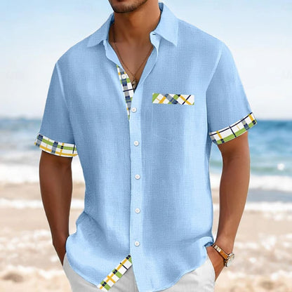 Monroe Plaid Trim Short Sleeve Shirt_3
