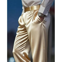 Hubert Satin Finish Straight Leg Trousers