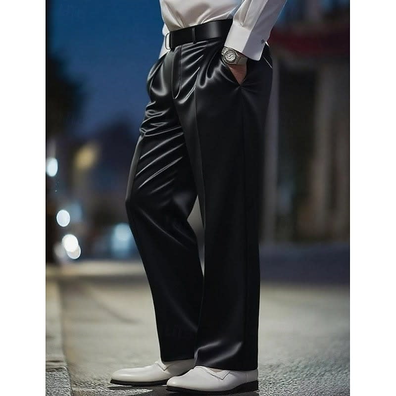 Hubert Satin Finish Straight Leg Trousers