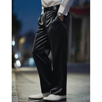 Hubert Satin Finish Straight Leg Trousers