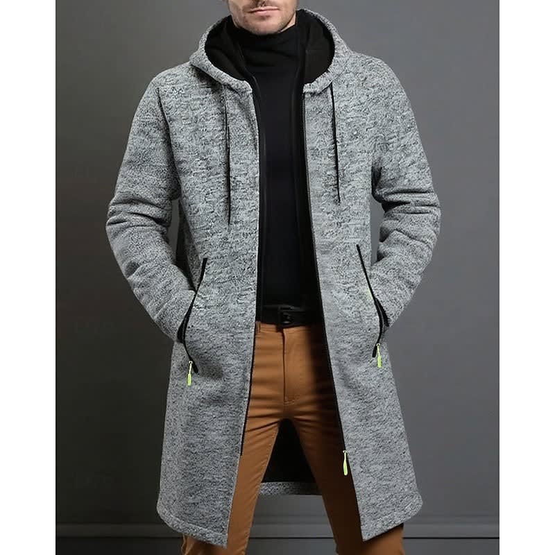 Galloway Flecked Knit Longline Hooded Coat