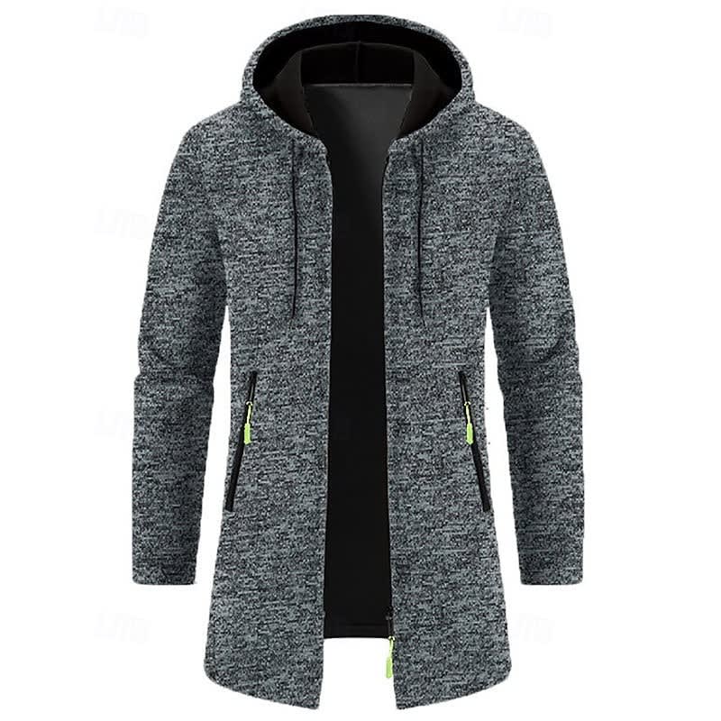 Galloway Flecked Knit Longline Hooded Coat