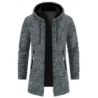 Galloway Flecked Knit Longline Hooded Coat