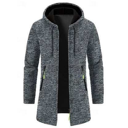 Galloway Flecked Knit Longline Hooded Coat_10