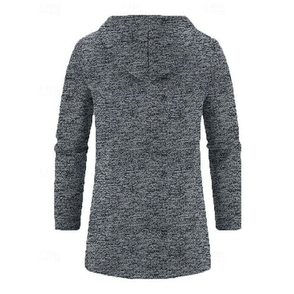 Galloway Flecked Knit Longline Hooded Coat_11