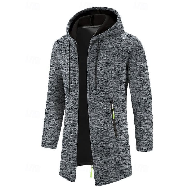 Galloway Flecked Knit Longline Hooded Coat