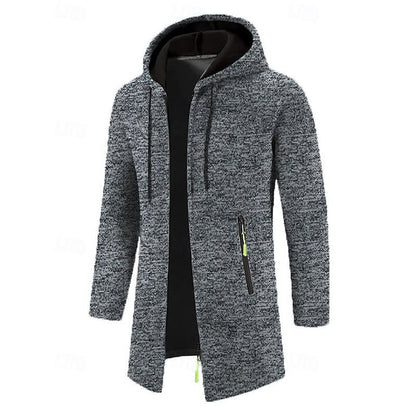 Galloway Flecked Knit Longline Hooded Coat_12