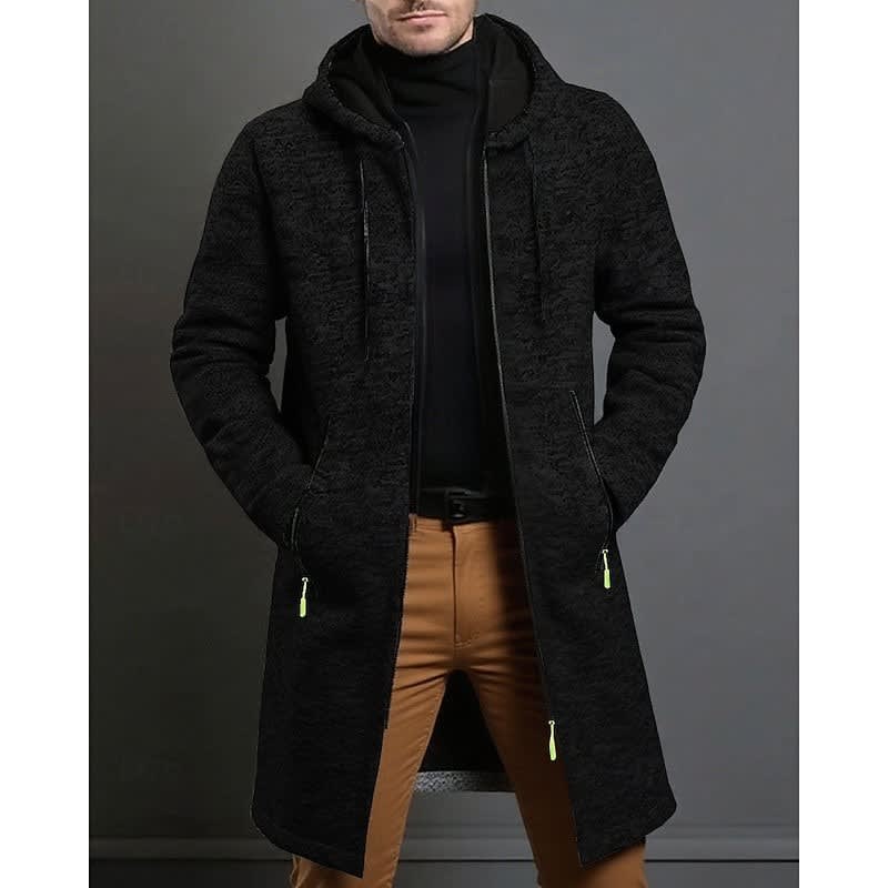 Galloway Flecked Knit Longline Hooded Coat