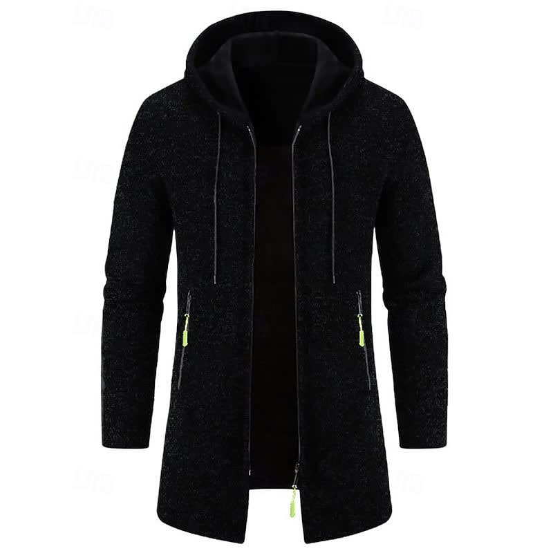 Galloway Flecked Knit Longline Hooded Coat