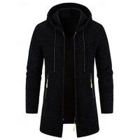 Galloway Flecked Knit Longline Hooded Coat