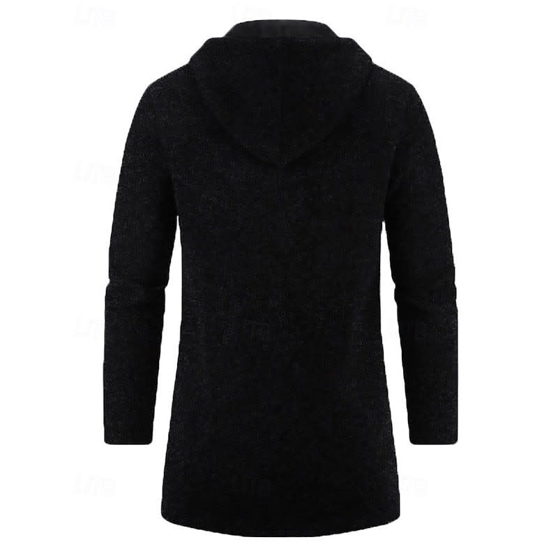 Galloway Flecked Knit Longline Hooded Coat
