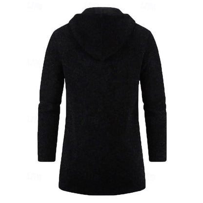 Galloway Flecked Knit Longline Hooded Coat_15
