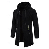 Galloway Flecked Knit Longline Hooded Coat