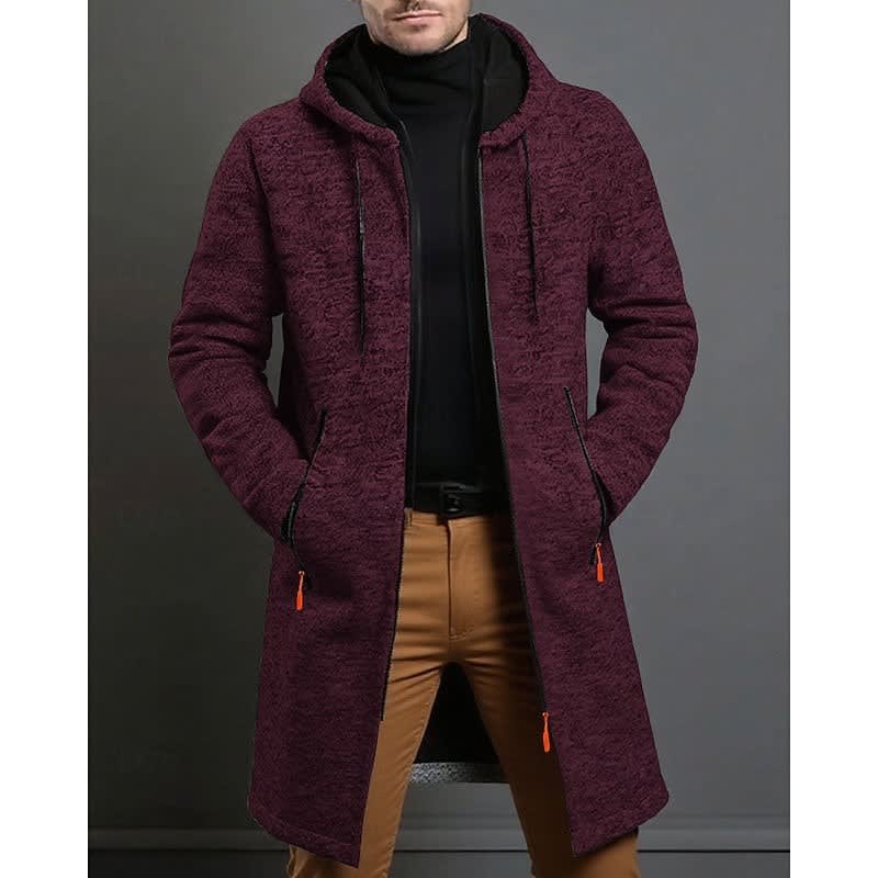 Galloway Flecked Knit Longline Hooded Coat