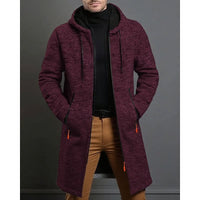 Galloway Flecked Knit Longline Hooded Coat