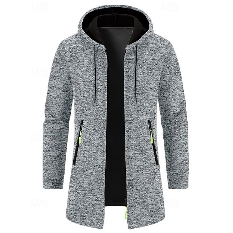 Galloway Flecked Knit Longline Hooded Coat