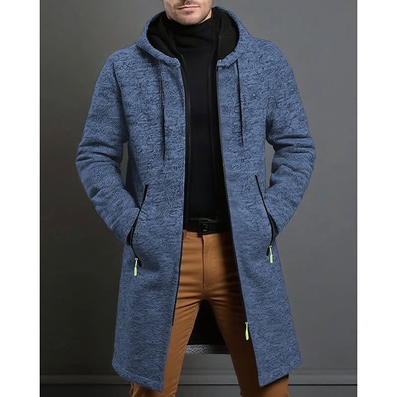 Galloway Flecked Knit Longline Hooded Coat