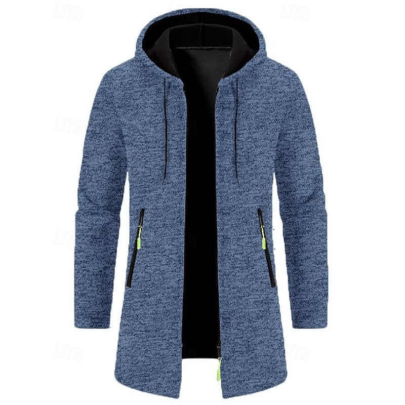 Galloway Flecked Knit Longline Hooded Coat
