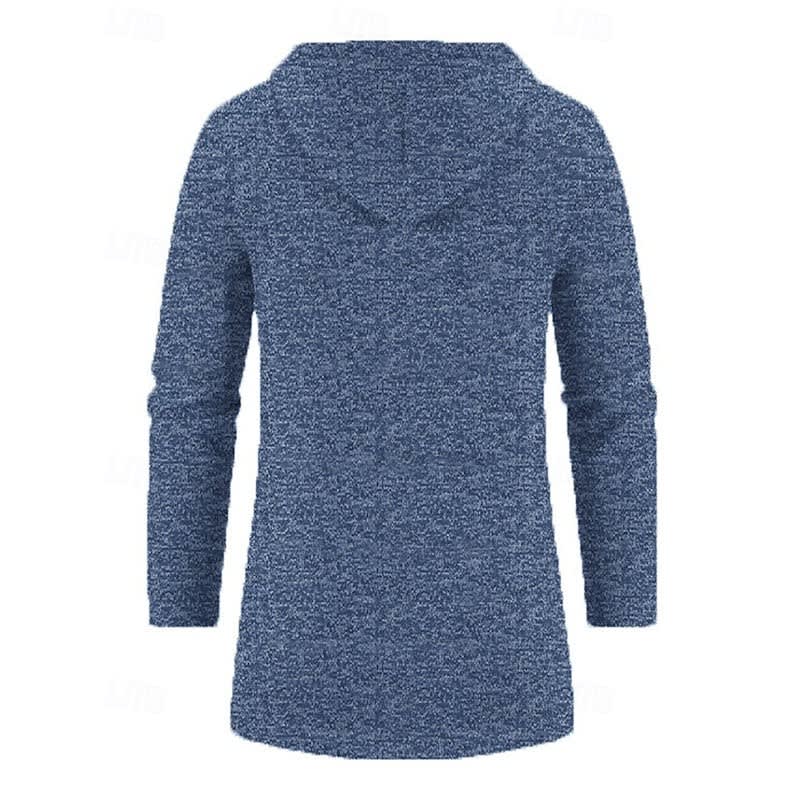 Galloway Flecked Knit Longline Hooded Coat