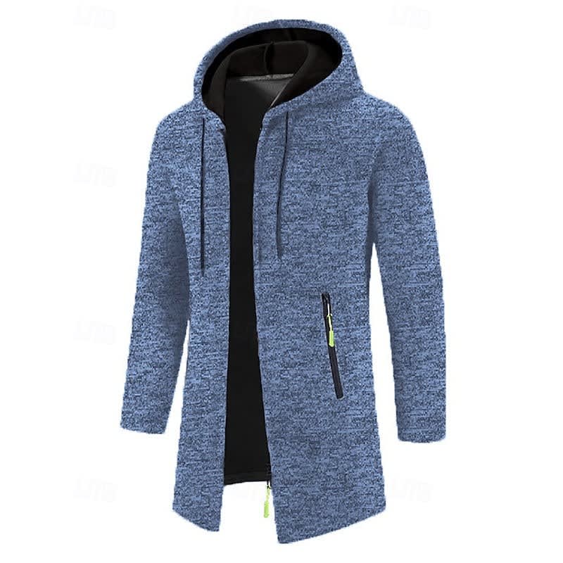 Galloway Flecked Knit Longline Hooded Coat
