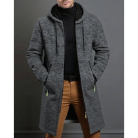 Galloway Flecked Knit Longline Hooded Coat
