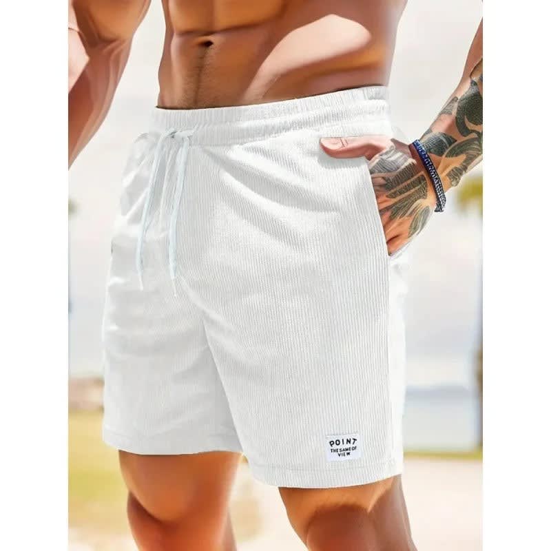 Booker Fine Ribbed Elastic Waist Shorts_3