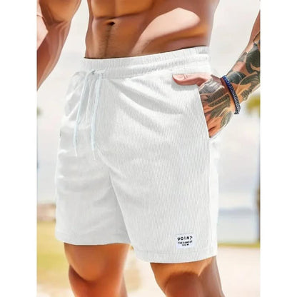 Booker Fine Ribbed Elastic Waist Shorts_3