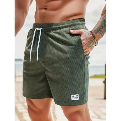 Booker Fine Ribbed Elastic Waist Shorts_4