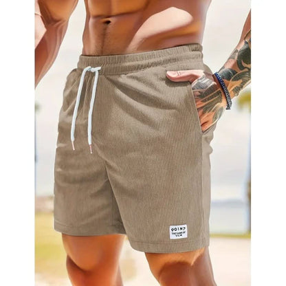 Booker Fine Ribbed Elastic Waist Shorts_5