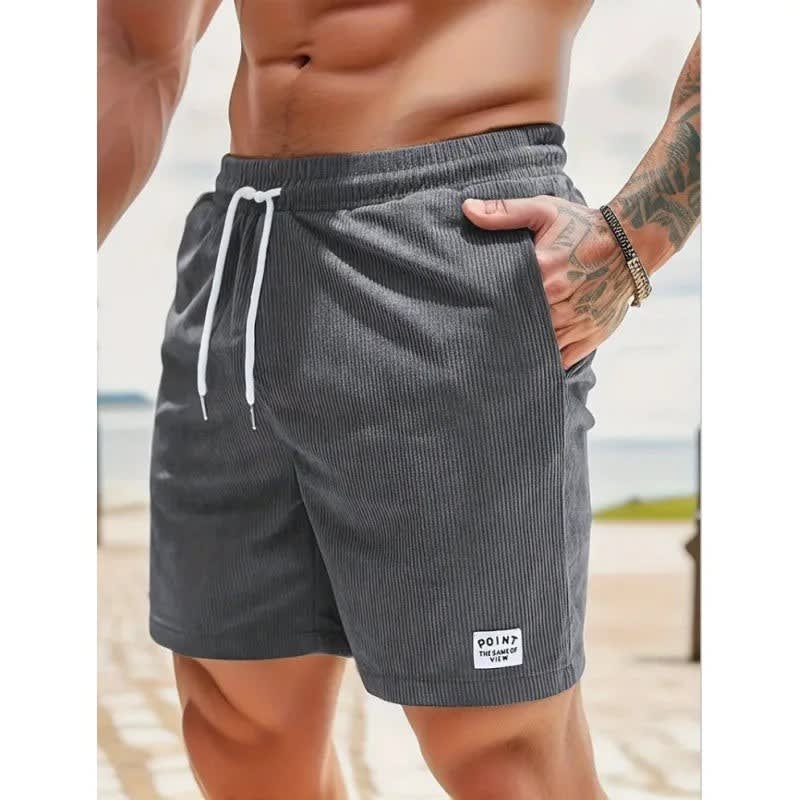 Booker Fine Ribbed Elastic Waist Shorts_7