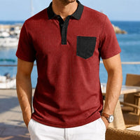 Richard Waffle Texture Contrast Collar Polo