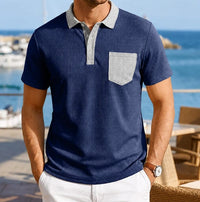 Richard Waffle Texture Contrast Collar Polo