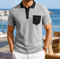 Richard Waffle Texture Contrast Collar Polo