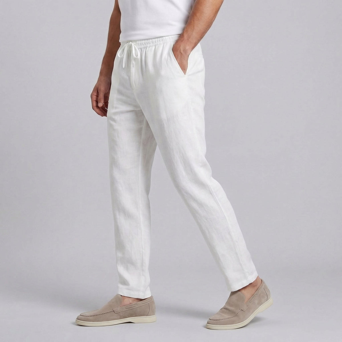 Myles Linen Blend Drawstring Trousers