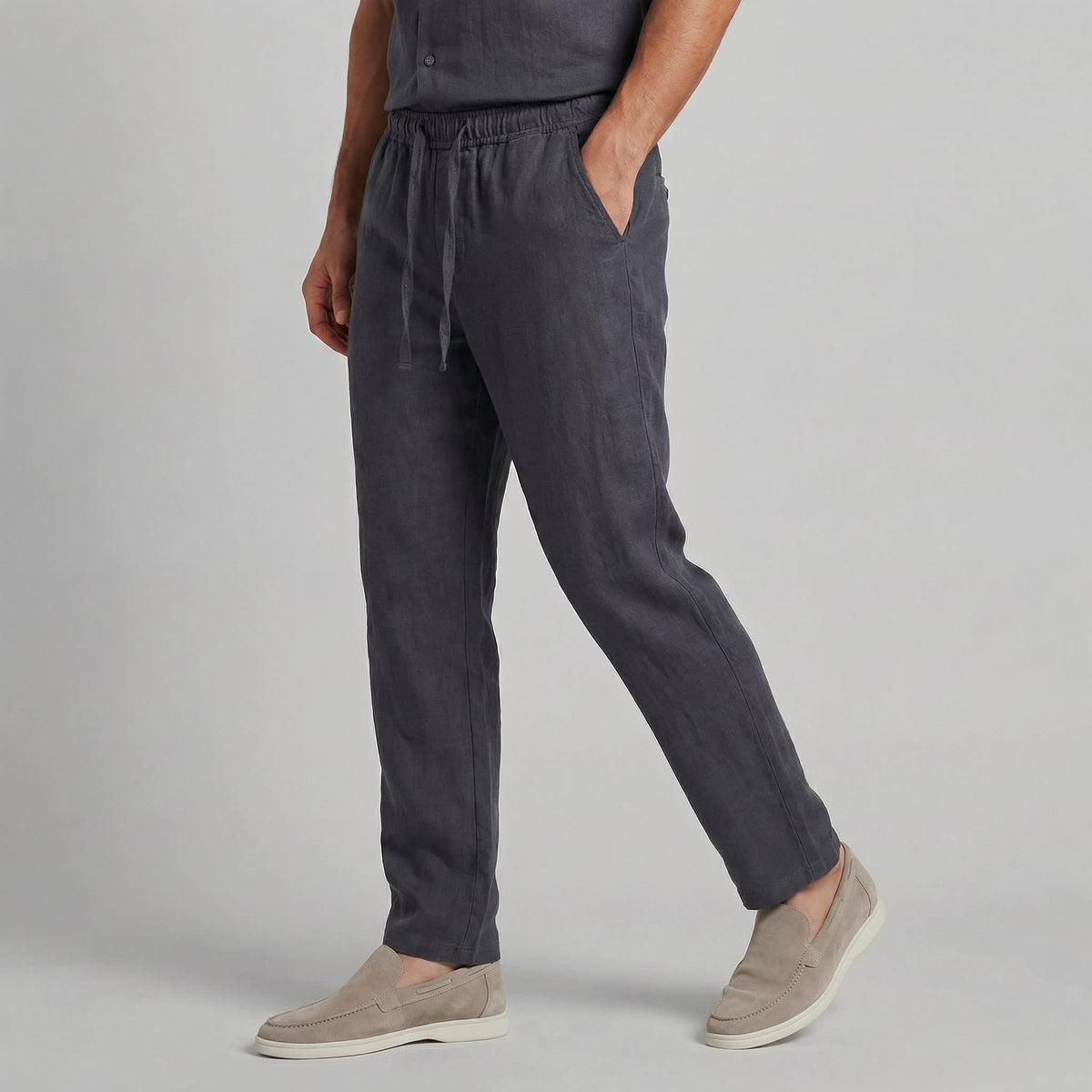 Myles Linen Blend Drawstring Trousers