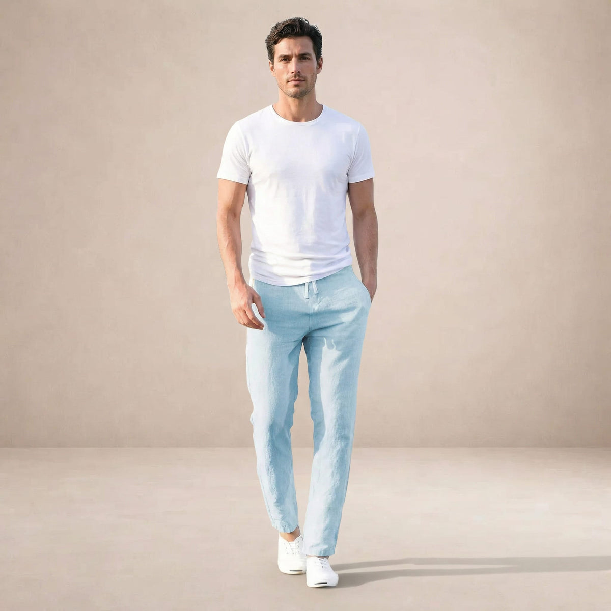 Maurice Straight Leg Linen Trousers