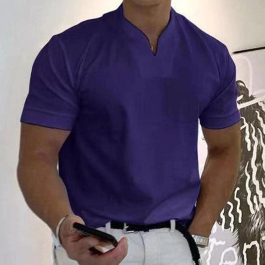Grant Split Neck Stand Collar Polo_1