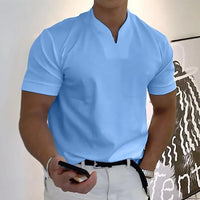 Grant Split Neck Stand Collar Polo