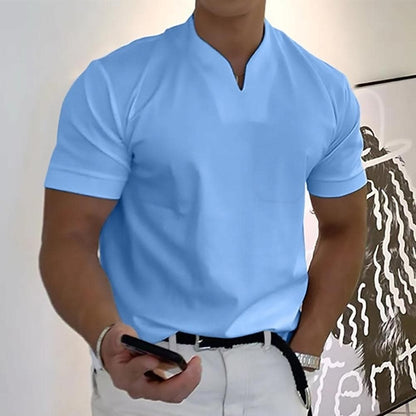 Grant Split Neck Stand Collar Polo_11