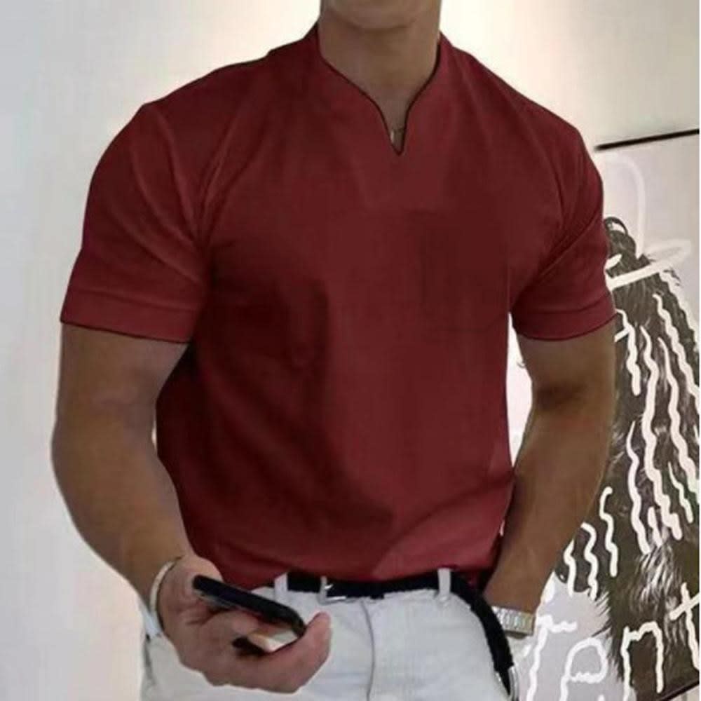 Grant Split Neck Stand Collar Polo