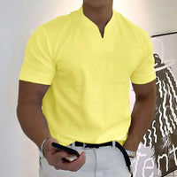 Grant Split Neck Stand Collar Polo