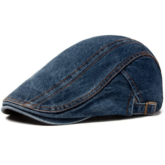 Ulysses Washed Denim Flat Cap_1