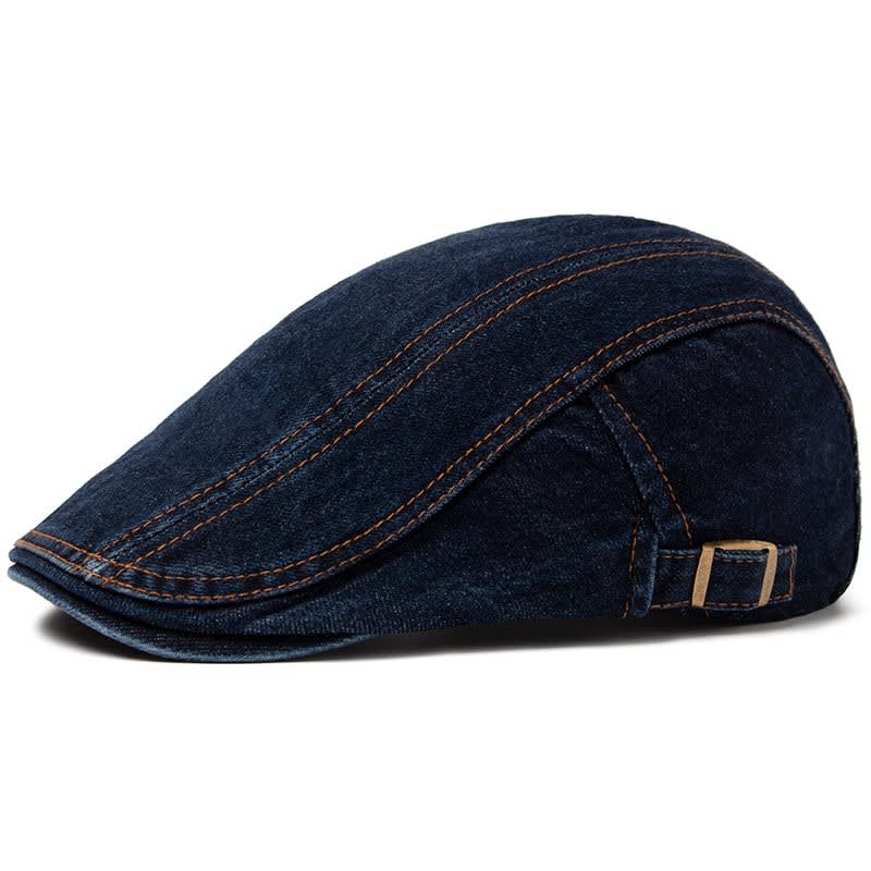 Ulysses Washed Denim Flat Cap