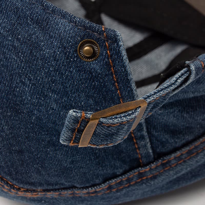 Ulysses Washed Denim Flat Cap