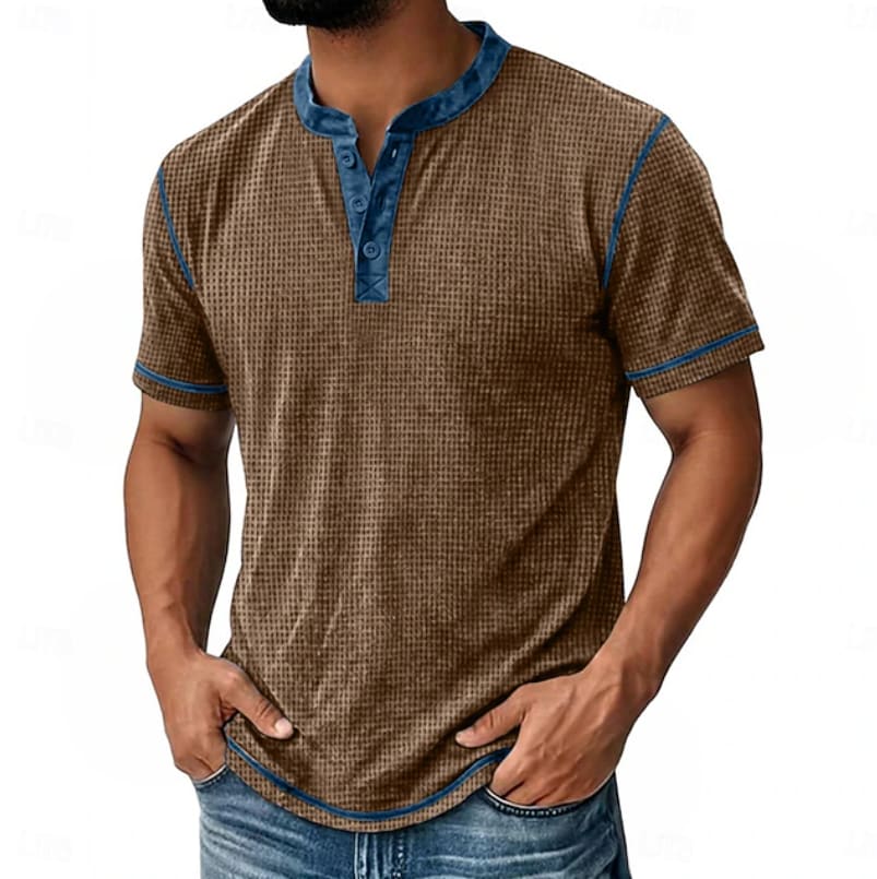 Orville Waffle Knit Henley T-Shirt_3