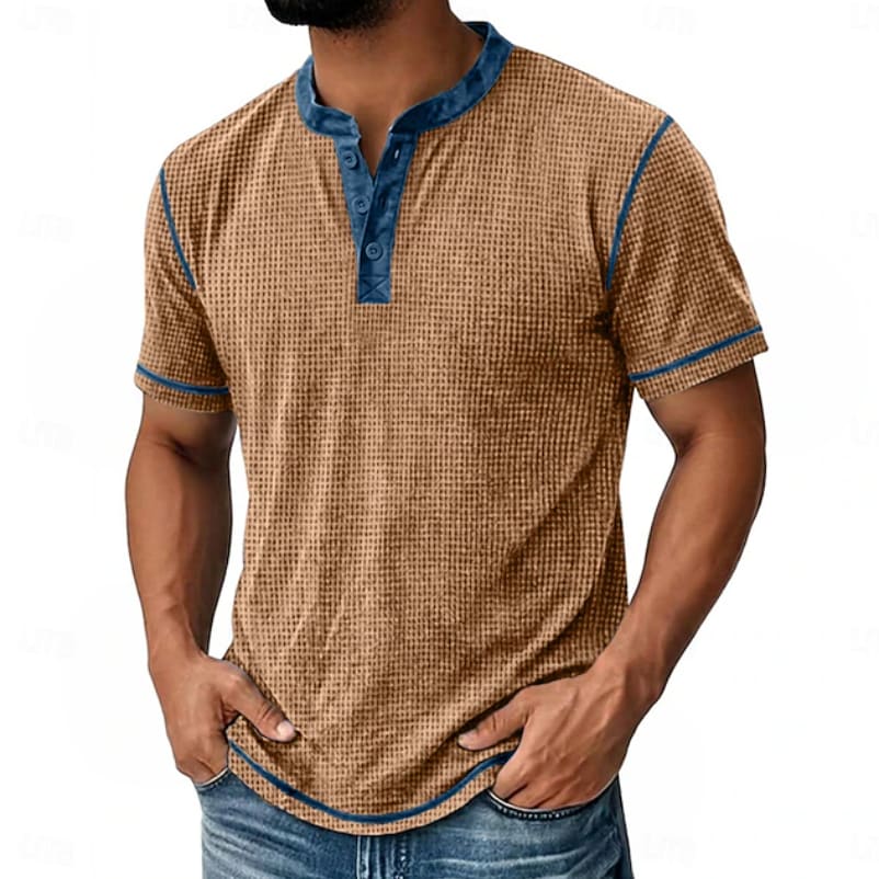 Orville Waffle Knit Henley T-Shirt_4