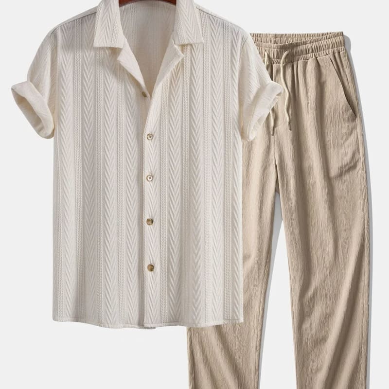 Emmett Cable Knit Shirt and Trouser Set_1